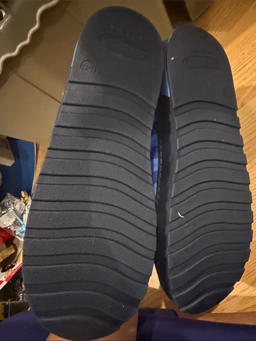 NWT Men’s Size 11/12 Dad Bluey Striped Slip-On Slippers